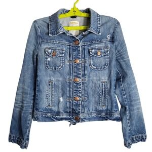 J. Crew Kaihara Denim Jacket Women's (Size Small) Deconstructed Jean Worn Look